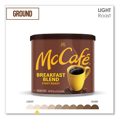 Ground Coffee, Breakfast Blend, 30 oz Can