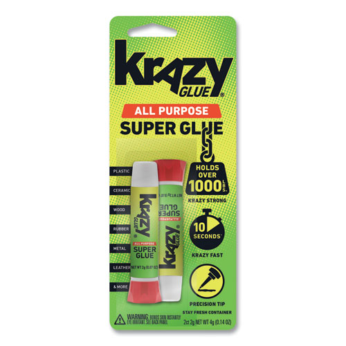 Image of All Purpose Krazy Glue, 0.07 oz, Dries Clear, 2/Pack