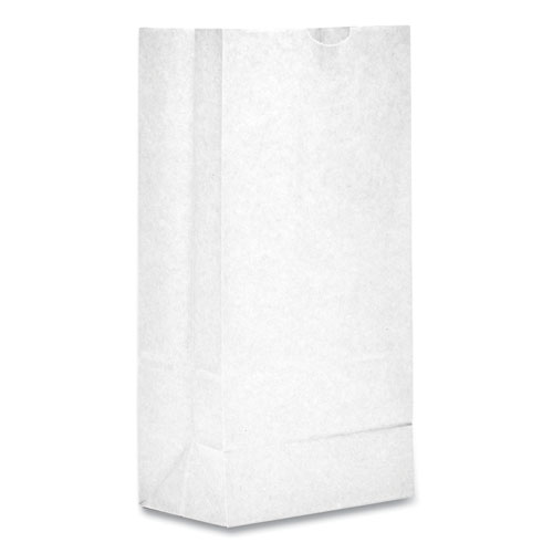 Image of General Grocery Paper Bags, 30 Lb Capacity, #2, 4.31" X 2.44" X 7.88", White, 500 Bags