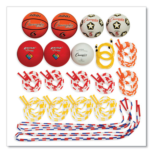 Physical Education Kit with 7 Balls, 14 Jump Ropes, Assorted Colors