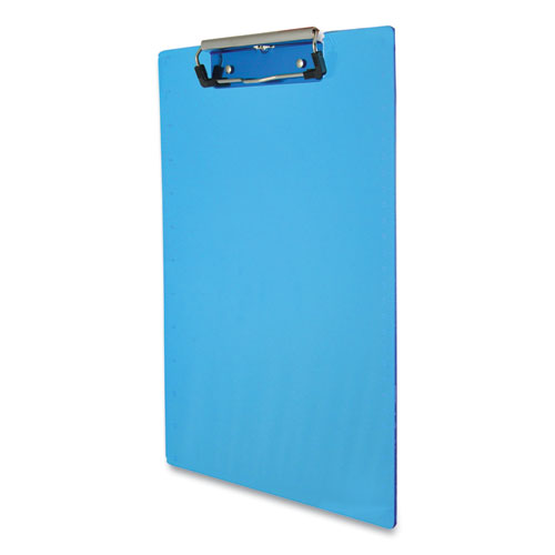 Image of Saunders Acrylic Clipboard, 0.5" Clip Capacity, Holds 8.5 X 11 Sheets, Transparent Blue