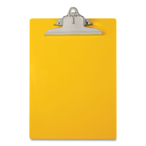 Image of Saunders Recycled Plastic Clipboard With Ruler Edge, 1" Clip Capacity, Holds 8.5 X 11 Sheets, Yellow