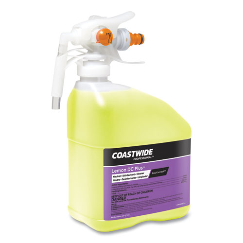 Image of Coastwide Professional™ Dc Plus Neutral Disinfectant-Cleaner Concentrate For Easyconnect Systems, Lemon Scent, 3.17 Qt Bottle, 2/Carton