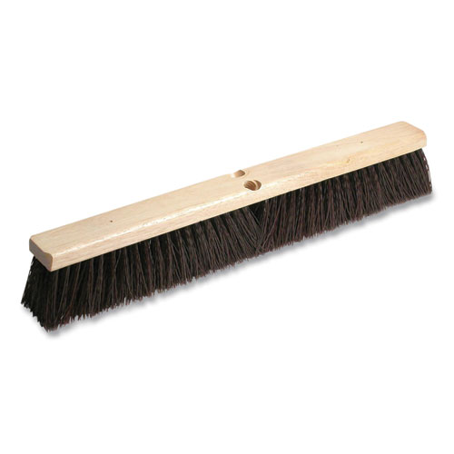 Image of Polypropylene Push Broom Head, 3" Maroon Bristles, 24" Brush