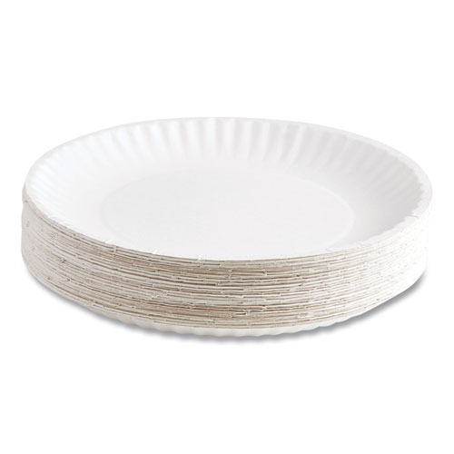 Image of Perk™ Economy Paper Plates, 9" Dia, White, 100/Pack