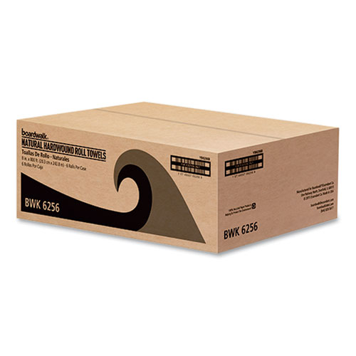 Hardwound Paper Towels, Nonperforated, 1-Ply, 8" x 800 ft, Natural, 6 Rolls/Carton