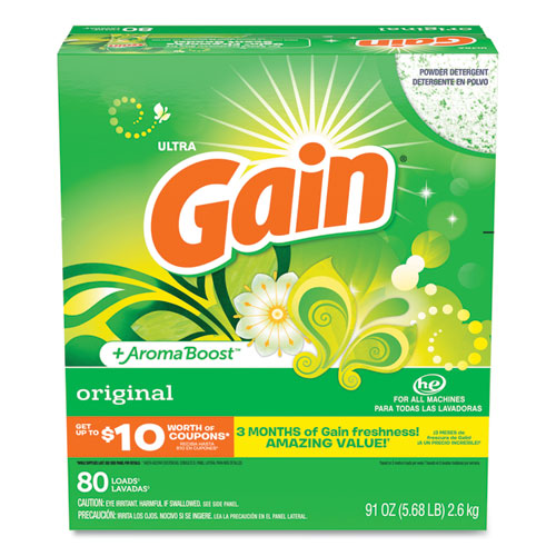 Gain® Powder Laundry Detergent, Original Scent, 91 oz Box, 3/Carton