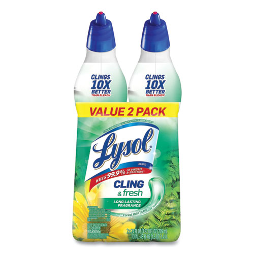 Image of Lysol® Brand Cling And Fresh Toilet Bowl Cleaner, Forest Rain Scent, 24 Oz, 2/Pack, 4 Packs/Carton