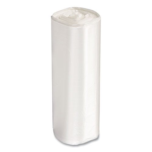High-Density Commercial Can Liners Value Pack, 60 gal, 12 mic, 38" x 58", Clear, 25 Bags/Roll, 8 Rolls/Carton