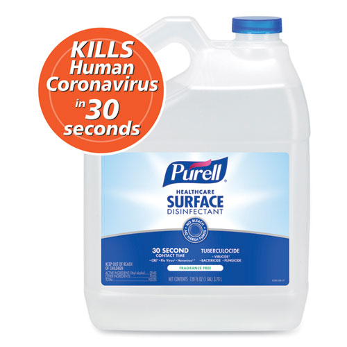 PURELL® Healthcare Surface Disinfectant, Fragrance Free, 128 oz Bottle, 4/Carton
