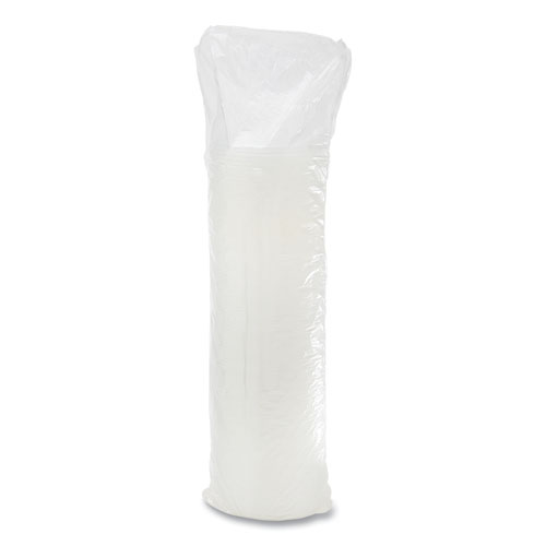 Image of Dart® Plastic Lids, Fits 12 Oz To 24 Oz Hot/Cold Foam Cups, Straw-Slot Lid, White, 100/Pack, 10 Packs/Carton