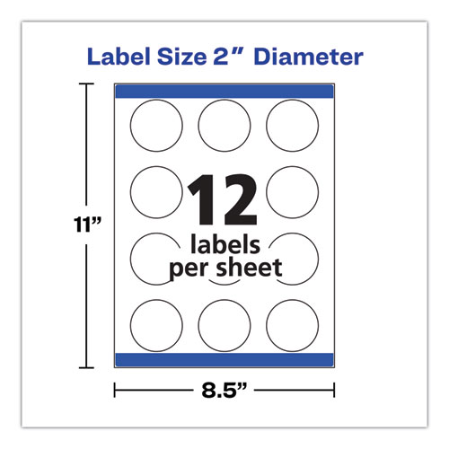 Image of Avery® Round Print-To-The Edge Labels With Surefeed And Easypeel, 2" Dia, Matte White, 300/Pack