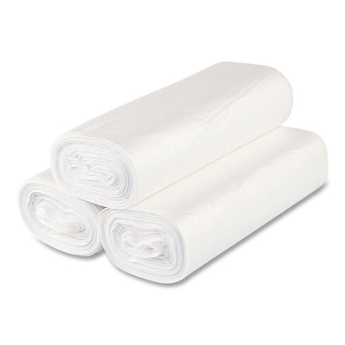 High-Density Commercial Can Liners Value Pack, 33 gal, 14 mic, 33" x 39", Clear, 25 Bags/Roll, 10 Interleaved Rolls/Carton