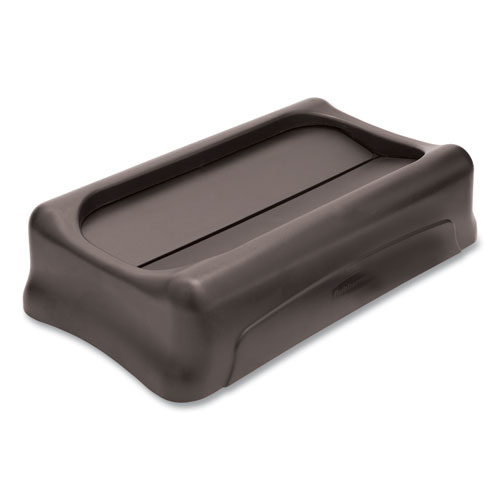 Image of Rubbermaid® Commercial Swing Top Lid For Slim Jim Waste Containers, 11.38W X 20.5D X 5H, Black