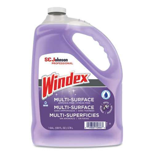 Windex® Non-Ammoniated Glass/Multi Surface Cleaner, Pleasant Scent, 128 oz Bottle