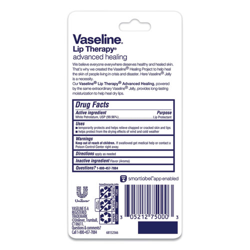 Image of Vaseline® Lip Therapy Advanced Lip Balm, Original, 0.35 Oz Tube
