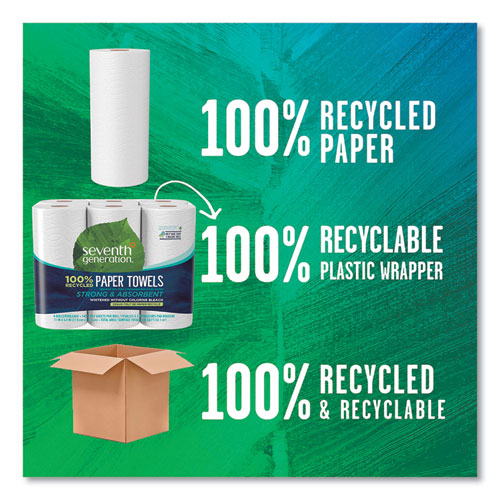 100% Recycled Paper Kitchen Towel Rolls, 2-Ply, 11 x 5.4, 140 Sheets/Roll, 24 Rolls/Carton