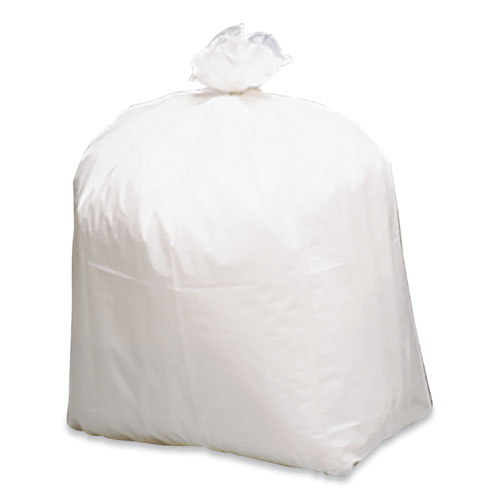 Image of Linear-Low-Density Recycled Tall Kitchen Bags, 13 gal, 0.85 mil, 24" x 33", White, 15 Bags/Roll, 10 Rolls/Box