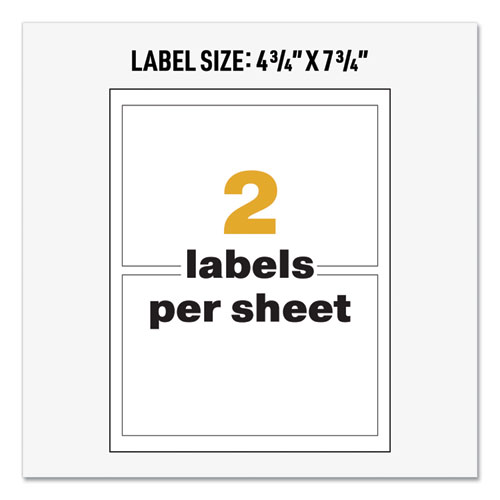 Image of Avery® Ultraduty Ghs Chemical Waterproof And Uv Resistant Labels, 4.75 X 7.75, White, 2/Sheet, 50 Sheets/Box