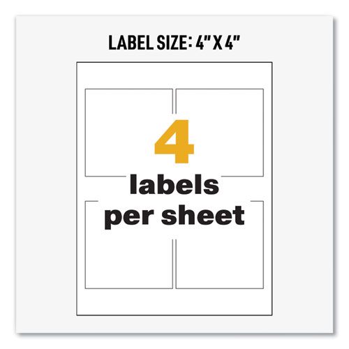 Image of Avery® Ultraduty Ghs Chemical Waterproof And Uv Resistant Labels, 4 X 4, White, 4/Sheet, 50 Sheets/Box