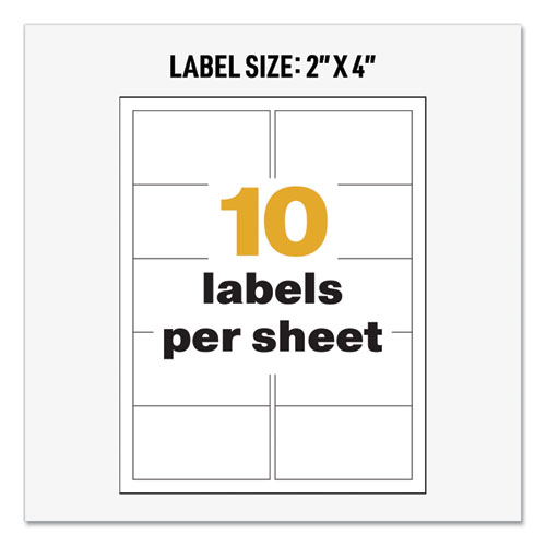 Image of Avery® Ultraduty Ghs Chemical Waterproof And Uv Resistant Labels, 2 X 4, White, 10/Sheet, 50 Sheets/Box