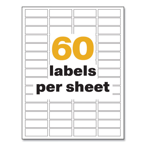 Image of Avery® Ultraduty Ghs Chemical Waterproof And Uv Resistant Labels, 0.5 X 1.75, White, 60/Sheet, 25 Sheets/Pack