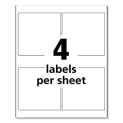Image of Avery® Ultraduty Ghs Chemical Waterproof And Uv Resistant Labels, 4 X 4, White, 4/Sheet, 50 Sheets/Pack