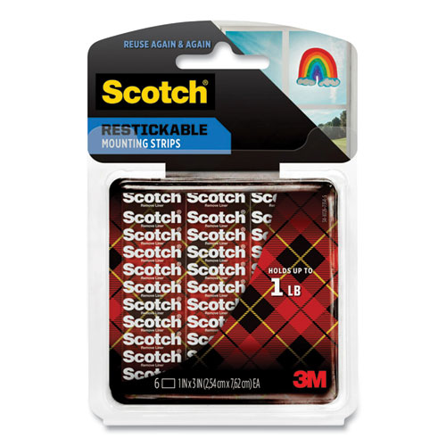 Scotch 1 in. x 3 in. Clear Extreme Fastener Mounting Strips Value Pack