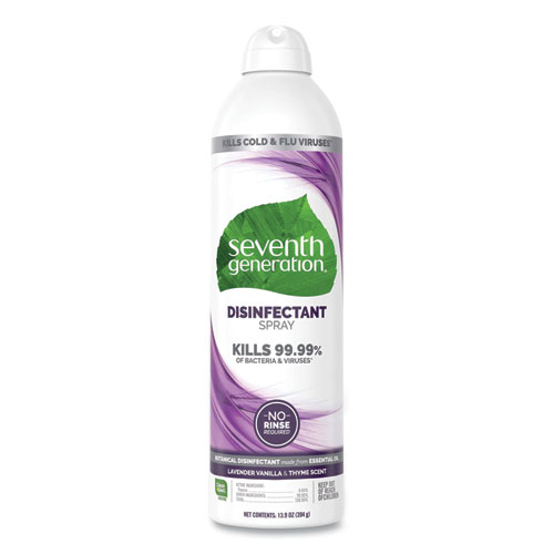 Seventh Generation® Disinfectant Sprays, Lavender Vanilla/Thyme, 13.9 oz, Spray Bottle