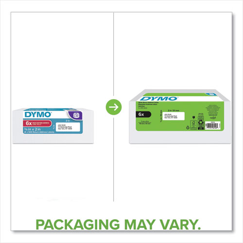 Image of Dymo® Lw Address Labels, 0.75" X 2", White, 500 Labels/Roll, 6 Rolls/Pack