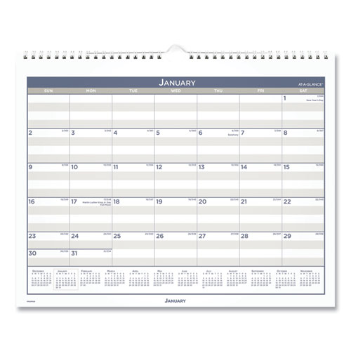 Multi Schedule Wall Calendar, 15 x 12, White/Gray Sheets, 12-Month (Jan to Dec): 2023