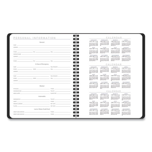 Image of At-A-Glance® Contemporary Lite Weekly/Monthly Planner, 8.75 X 7, Black Simulated Leather Cover, 12-Month (Jan To Dec): 2024