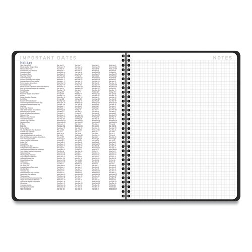 Contemporary Lite Weekly/Monthly Planner, 11 x 8.25, Black Simulated Leather Cover, 12-Month (Jan to Dec): 2024