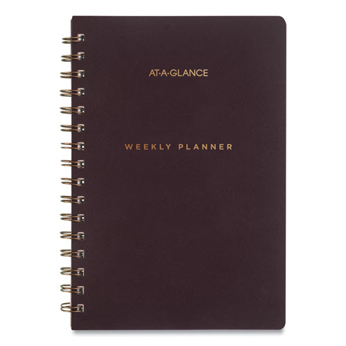 Signature Lite Weekly/Monthly Planner, 8.5 x 5.75, Maroon Cover, 12-Month (Jan to Dec): 2023