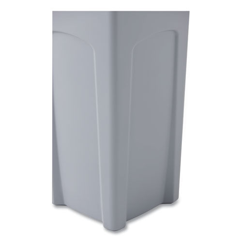 Image of Rubbermaid® Commercial Untouchable Square Waste Receptacle, 23 Gal, Plastic, Gray