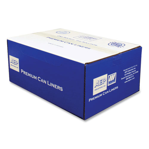 Image of Platinum Plus® Can Liners, 60 Gal, 1.55 Mil, 39" X 56", Gray, 10 Bags/Roll, 5 Rolls/Carton