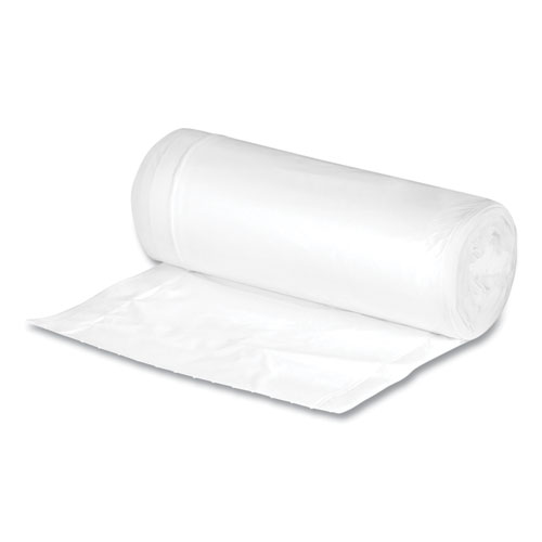 Image of Linear-Low-Density Recycled Tall Kitchen Bags, 13 gal, 0.85 mil, 24" x 33", White, 15 Bags/Roll, 10 Rolls/Box