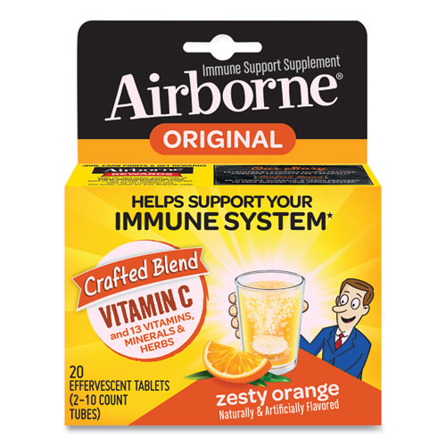 Immune Support Effervescent Tablet, Zesty Orange, 20 Count