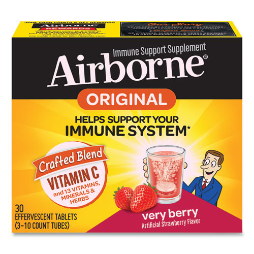 Image of Airborne® Immune Support Effervescent Tablet, Very Berry, 30 Count