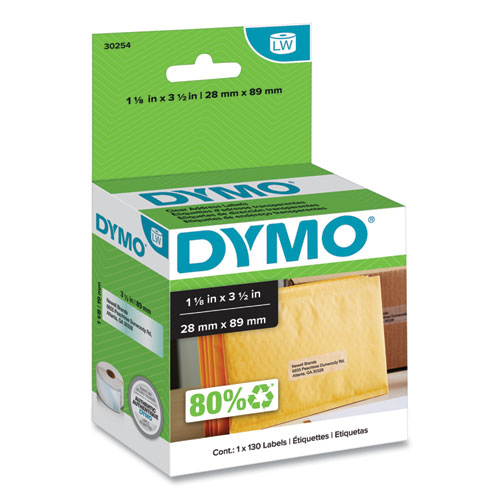 Image of Dymo® Labelwriter Address Labels, 1.12" X 3.5", Clear, 130 Labels/Roll