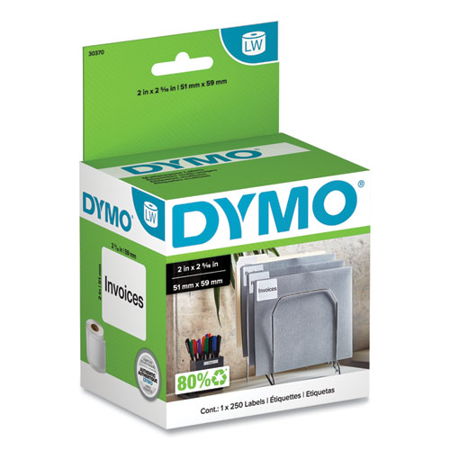 Image of Dymo® Labelwriter Multipurpose Labels, 2" X 2.31", White, 250 Labels/Roll