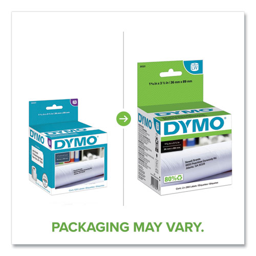Image of Dymo® Labelwriter Address Labels, 1.4" X 3.5", White, 260 Labels/Roll, 2 Rolls/Pack