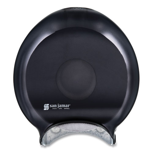 San Jamar® Single 12" JBT Bath Tissue Dispenser, Classic, 1 Roll, 12.9 x 5.63 x 14.88, Transparent Black Pearl