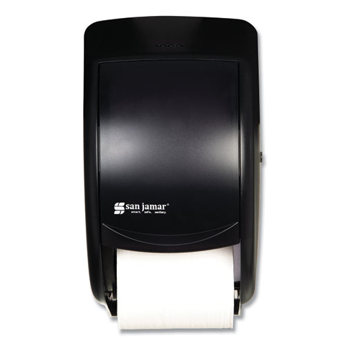 San Jamar® Duett Standard Bath Tissue Dispenser, 2 Roll, 7.5 x 7 x 12.75, Black Pearl
