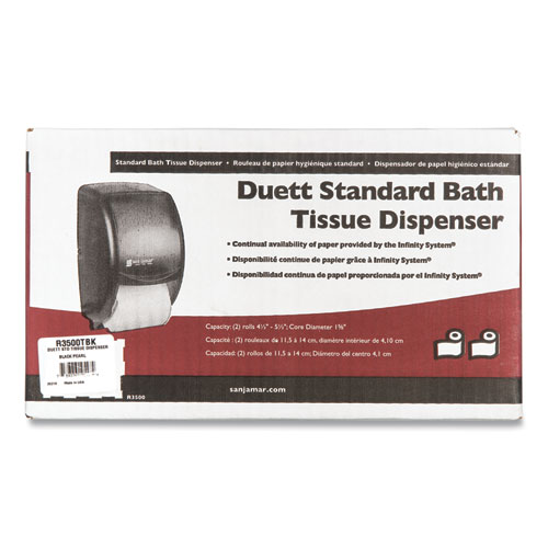 Duett Standard Bath Tissue Dispenser, 2 Roll, 7.5 x 7 x 12.75, Black Pearl