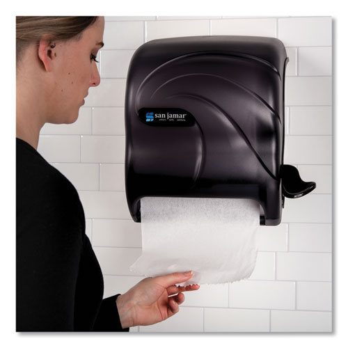 Image of San Jamar® Element Lever Roll Towel Dispenser, Oceans, 12.5 X 8.5 X 12.75, Black Pearl