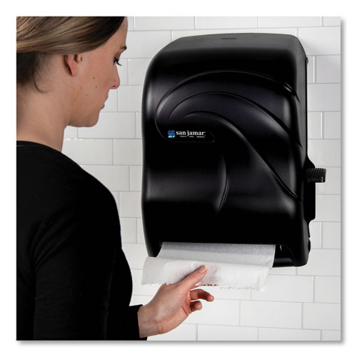 Image of San Jamar® Lever Roll Towel Dispenser, Oceans, 12.94 X 9.25 X 16.5, Black Pearl