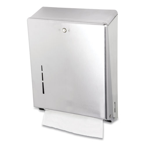 C-Fold/Multifold Towel Dispenser, 11.38 x 4 x 14.75, Stainless Steel