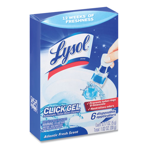 Image of Lysol® Brand Click Gel Automatic Toilet Bowl Cleaner, Ocean Fresh, 6/Box, 4 Boxes/Carton