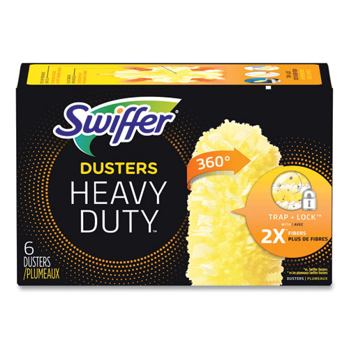 Image of Swiffer® Heavy Duty Dusters Refill, Dust Lock Fiber, Yellow, 6/Box